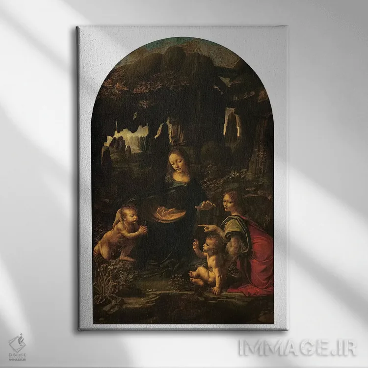 تابلو c.1478,مدونای صخرهها، حدود ۱۴۷۸ اثر لئوناردو داوینچی (نقاش و مخترع ایتالیایی) - نمای روبهرو روی دیوار