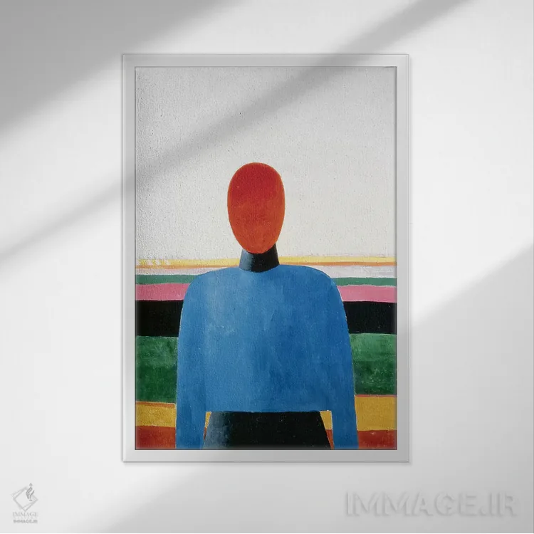 تابلو نیمتنهٔ زن اثر کازیمیر سویوروویچ مالویچ (نقاش روسی) - نمای قابدار سفید