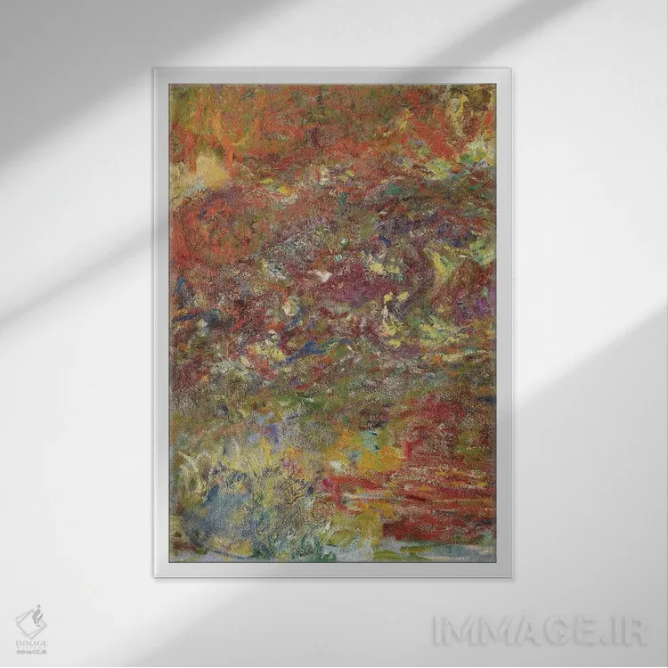 تابلو 1918-24,پل ژاپنی، ۱۹۱۸ تا ۱۹۲۴ اثر کلود مونه (نقاش معروف فرانسوی) - نمای قابدار سفید