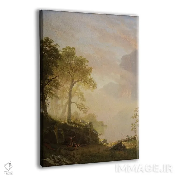 تابلو 1868,رود مرسد در یوسمیتی، ۱۸۶۸ اثر آلبرت بیرشتات (نقاش منظره آمریکایی) - نمای پرسپکتیو محصول