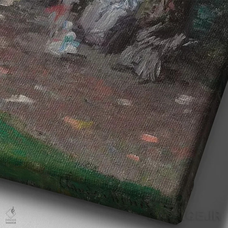 تابلو 1878,در پارک مونسو، ۱۸۷۸ اثر کلود مونه (نقاش معروف فرانسوی) - نمای نزدیک بافت بوم