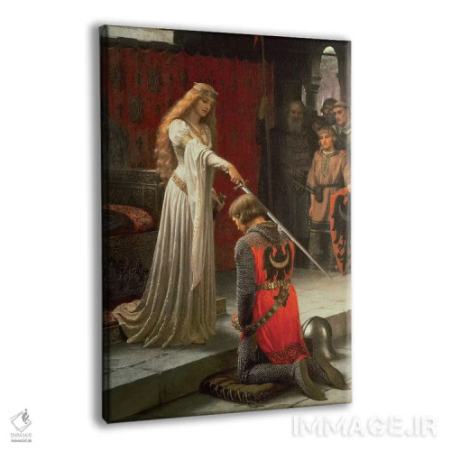 تابلو 1901،اعطای لقب (آیین شوالیهگری)، ۱۹۰۱ اثر ادموند بلر لیتون - نمای پرسپکتیو محصول