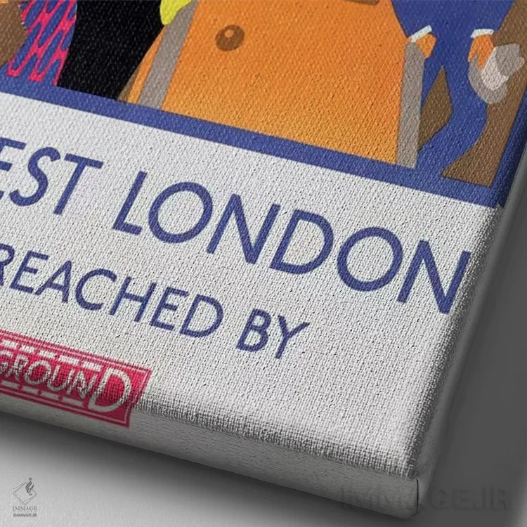 تابلو 1924, printed by the Dangerfield Co,روشنترین لندن با مترو قابل دسترسی است، ۱۹۲۴، چاپ شرکت باورجرفیلد اثر هوریس تیلور - نمای نزدیک بافت بوم