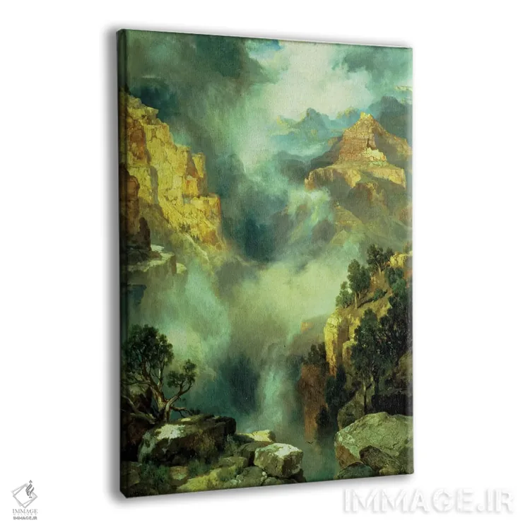 تابلو 1914,مه در دره، ۱۹۱۴ اثر توماس موران (نقاش منظره آمریکایی) - نمای پرسپکتیو محصول