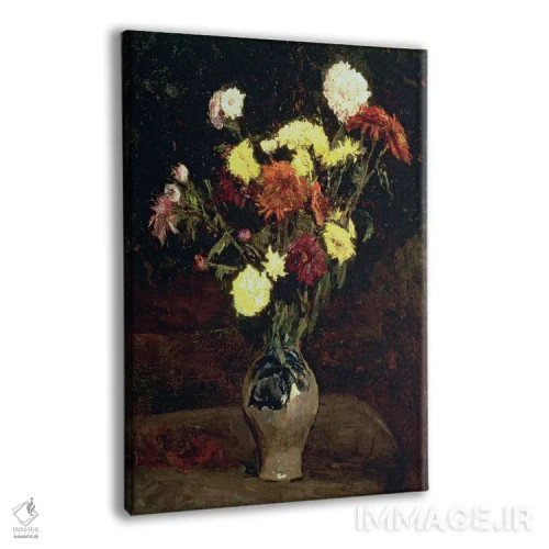 تابلو طبیعت بیجان گلها اثر ونسان ون گوگ (نقاش مشهور هلندی پستامپرسیونیسم) - نمای پرسپکتیو محصول