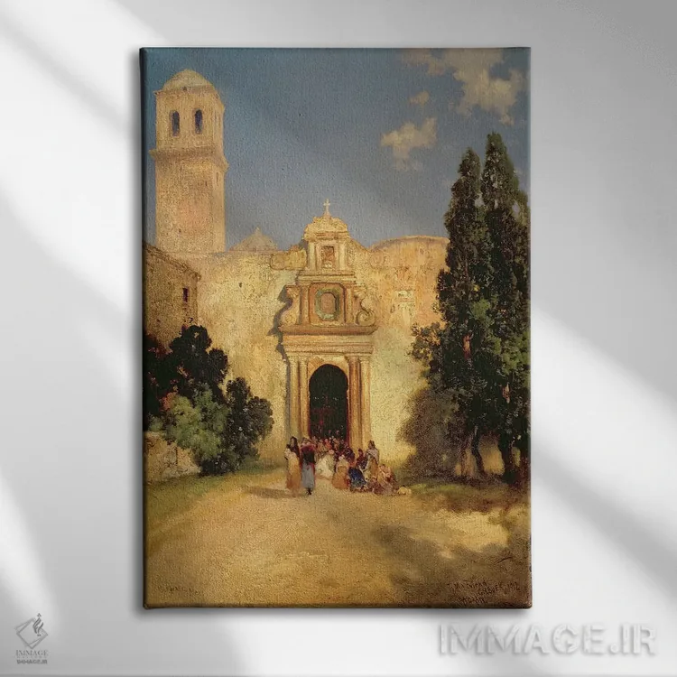 تابلو ماراواتیو، مکزیک، ۱۹۱۲ اثر توماس موران (نقاش منظره آمریکایی) - نمای روبهرو روی دیوار