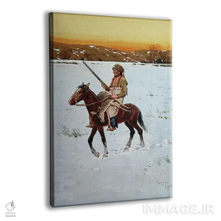 تابلو بومی آمریکایی بازگشته از شکار، ۱۹۱۲ اثر هنری فرانسوا فارنی - نمای پرسپکتیو محصول