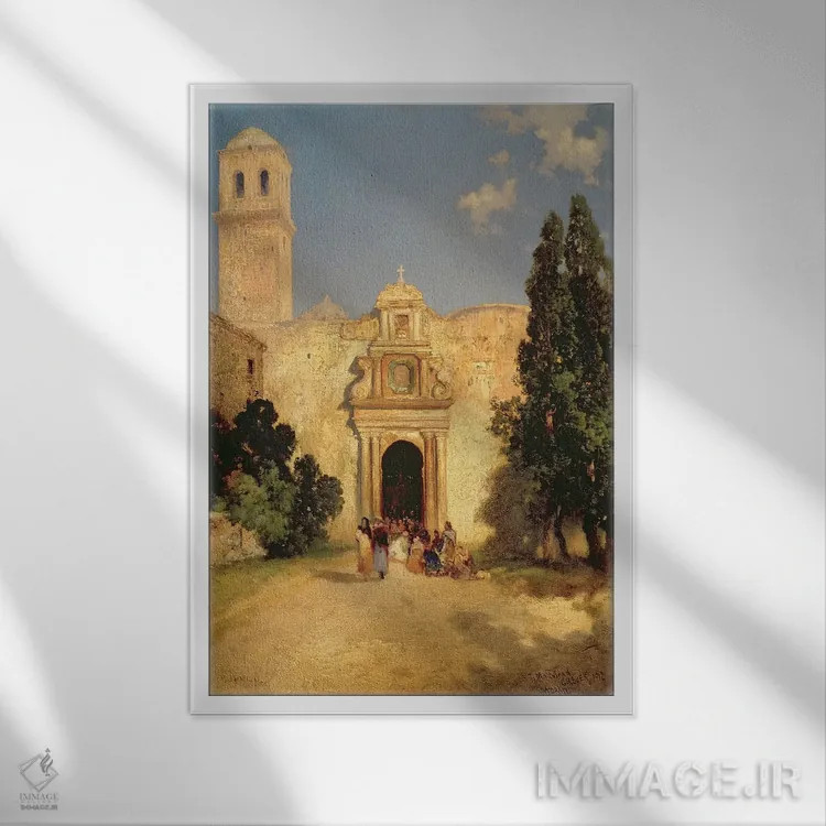 تابلو ماراواتیو، مکزیک، ۱۹۱۲ اثر توماس موران (نقاش منظره آمریکایی) - نمای قابدار سفید