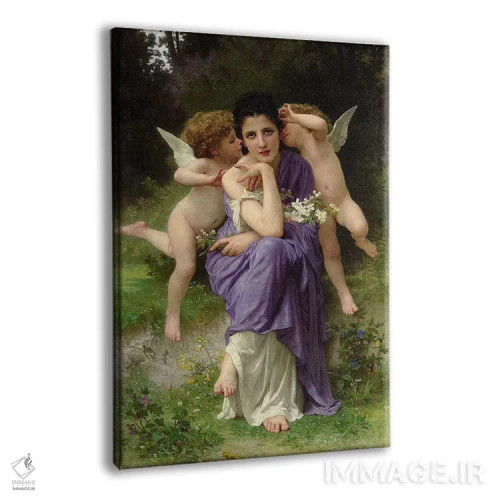 تابلو آوازهای بهاری، ۱۸۸۹ اثر ویلیام-آدولف بوگرئو (نقاش آکادمیک فرانسوی) - نمای پرسپکتیو محصول