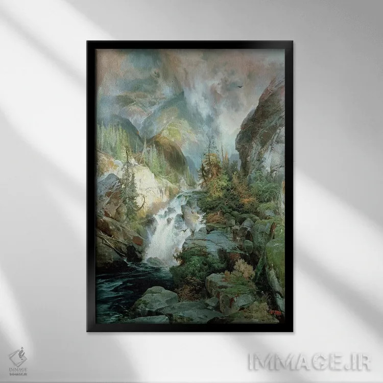 تابلو کودکان کوهستان، ۱۸۶۶ اثر توماس موران (نقاش منظره آمریکایی) - نمای قابدار مشکی