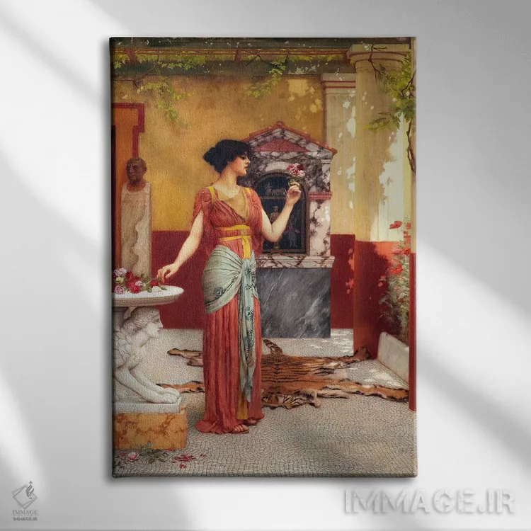 تابلو دستهگل، ۱۸۹۹ اثر جان ویلیام گادوارد - نمای روبهرو روی دیوار