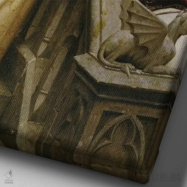 تابلو خدا قوت، ۱۹۰۰ اثر ادموند بلر لیتون - نمای نزدیک بافت بوم