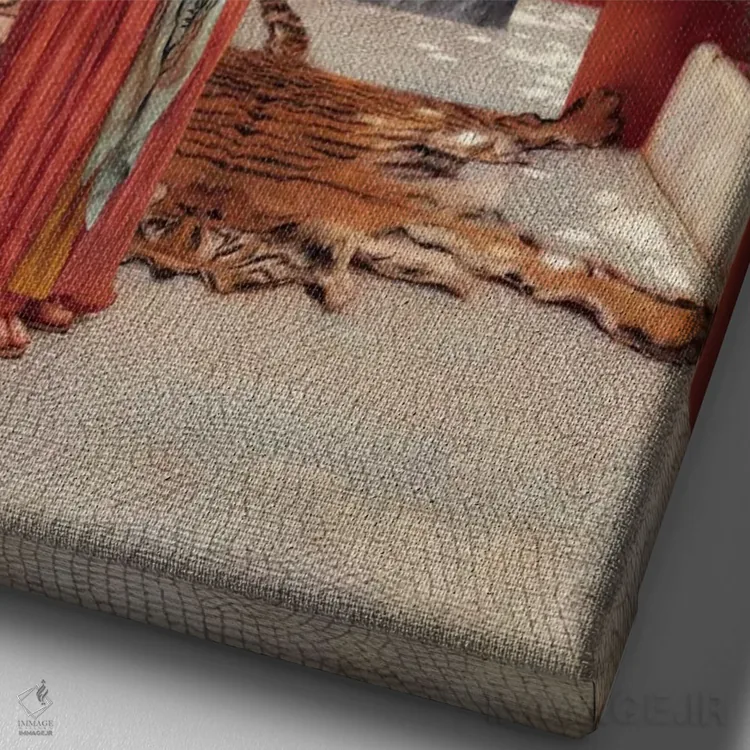 تابلو دستهگل، ۱۸۹۹ اثر جان ویلیام گادوارد - نمای نزدیک بافت بوم