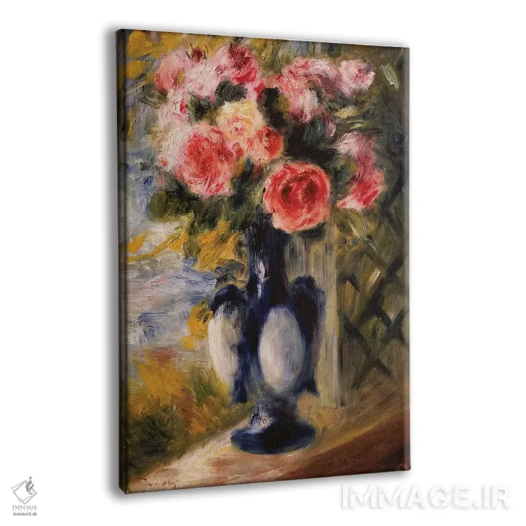 تابلو رزها در گلدان آبی، ۱۸۹۲ اثر پیر-اوگوست رنوار - نمای پرسپکتیو محصول