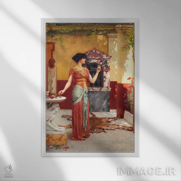 تابلو دستهگل، ۱۸۹۹ اثر جان ویلیام گادوارد - نمای قابدار سفید