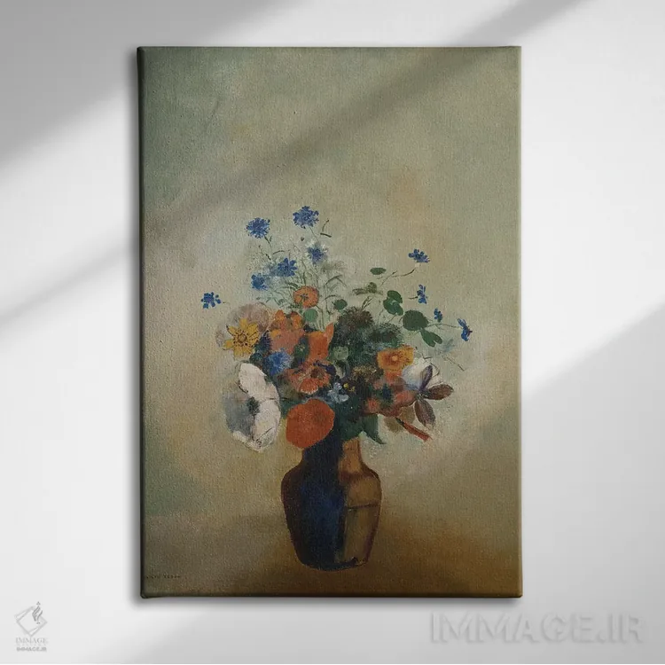 تابلو گلهای وحشی، حدود ۱۹۰۲ اثر اودیلو ردون - نمای روبهرو روی دیوار