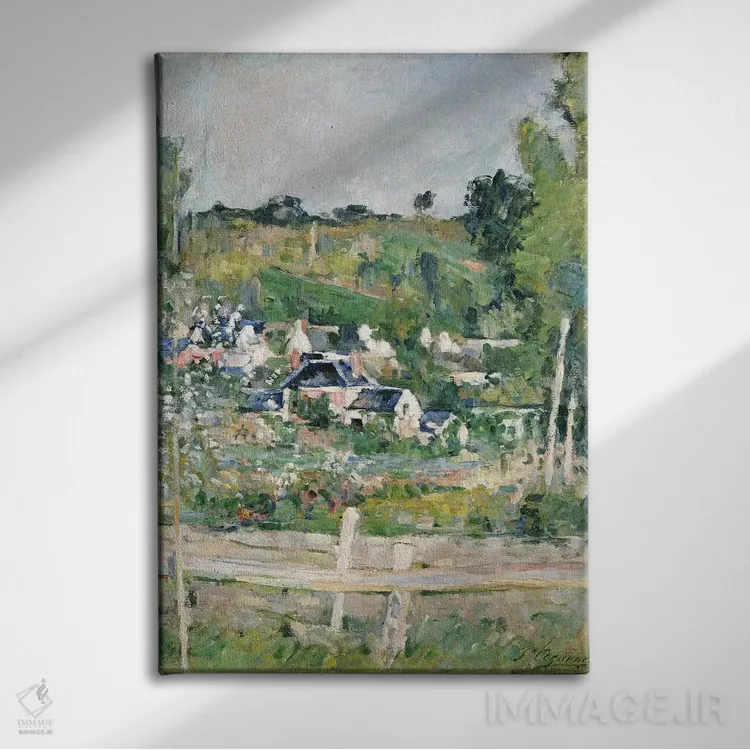 تابلو نمایی از اوور-سور-اوآز، حصار، حدود ۱۸۷۳ اثر پل سزان - نمای روبهرو روی دیوار