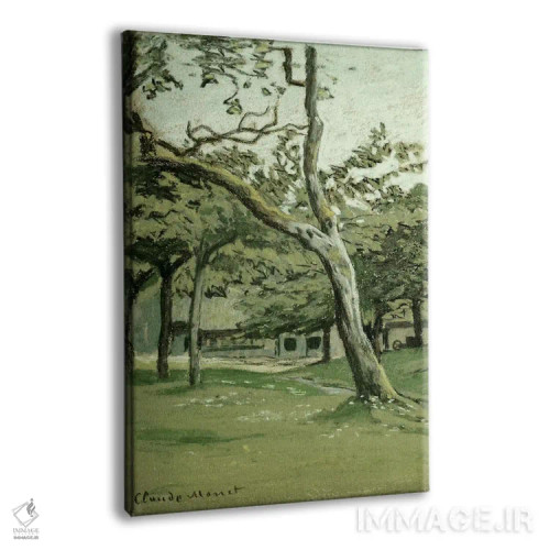تابلو مزرعه نورماندی زیر درختان اثر کلود مونه (نقاش معروف فرانسوی) - نمای پرسپکتیو محصول