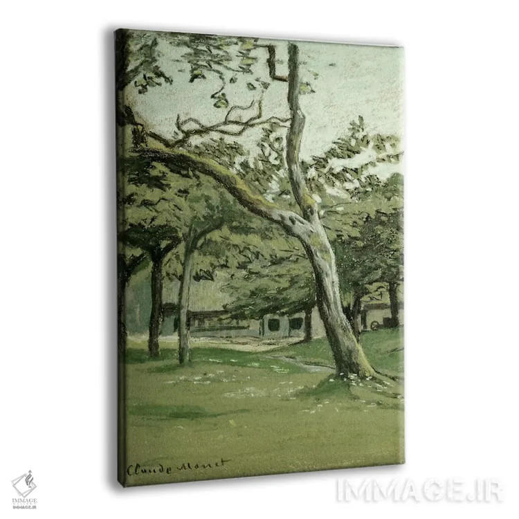 تابلو مزرعه نورماندی زیر درختان اثر کلود مونه (نقاش معروف فرانسوی) - نمای پرسپکتیو محصول