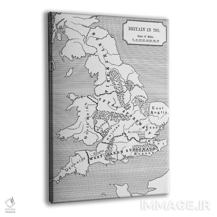 تابلو بریتانیا در سال ۷۹۲، سه پادشاهی ۶۸۵ تا ۸۲۸، تاریخچه کوتاه ملت انگلیس اثر مکتب انگلیسی (سبک یا جنبش هنری) - نمای پرسپکتیو محصول