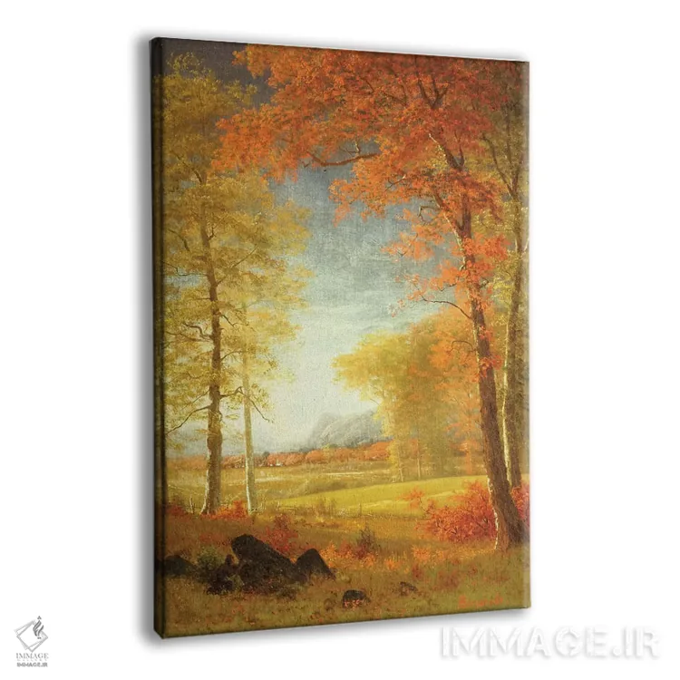 تابلو پاییز در آمریکا، شهرستان اونایدا، نیویورک اثر آلبرت بیرشتات (نقاش منظره آمریکایی) - نمای پرسپکتیو محصول