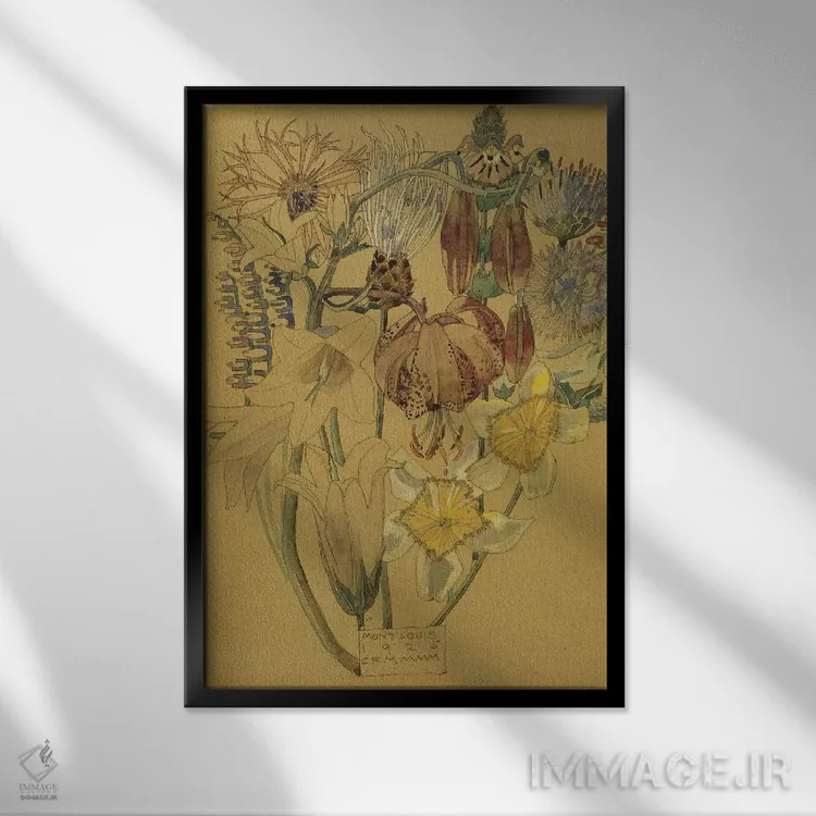 تابلو مون لویی (شهر فرانسه) اثر چارلز رنی مکینتاش (معمار و طراح اسکاتلندی) - نمای قابدار مشکی