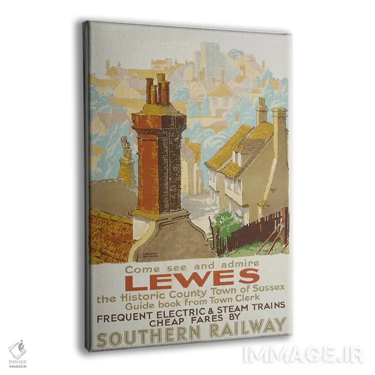 تابلو poster advertising Southern Railway,لویس، پوستر تبلیغاتی راهآهن جنوبی (پوستر) اثر گرگوری براون - نمای پرسپکتیو محصول