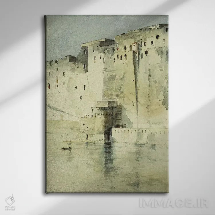 تابلو دژ قدیمی ناپل اثر چایلد هسام (نقاش امپرسیونیست آمریکایی) - نمای روبهرو روی دیوار
