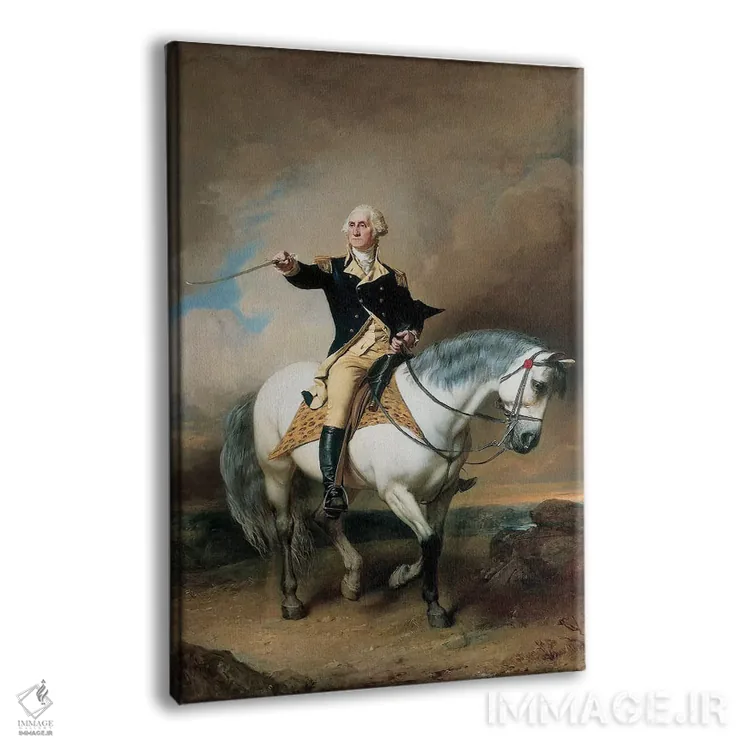 تابلو پرتره جورج واشنگتن هنگام ادای احترام در ترنتون اثر جان فید - نمای پرسپکتیو محصول