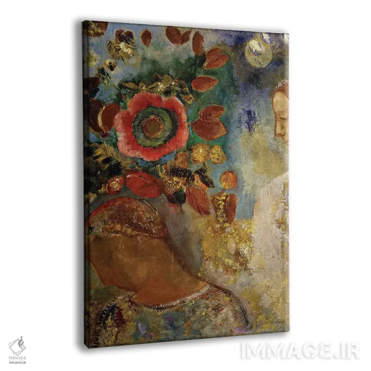 تابلو 1912,دو دختر جوان با گلها، ۱۹۱۲ اثر اودیلو ردون - نمای پرسپکتیو محصول