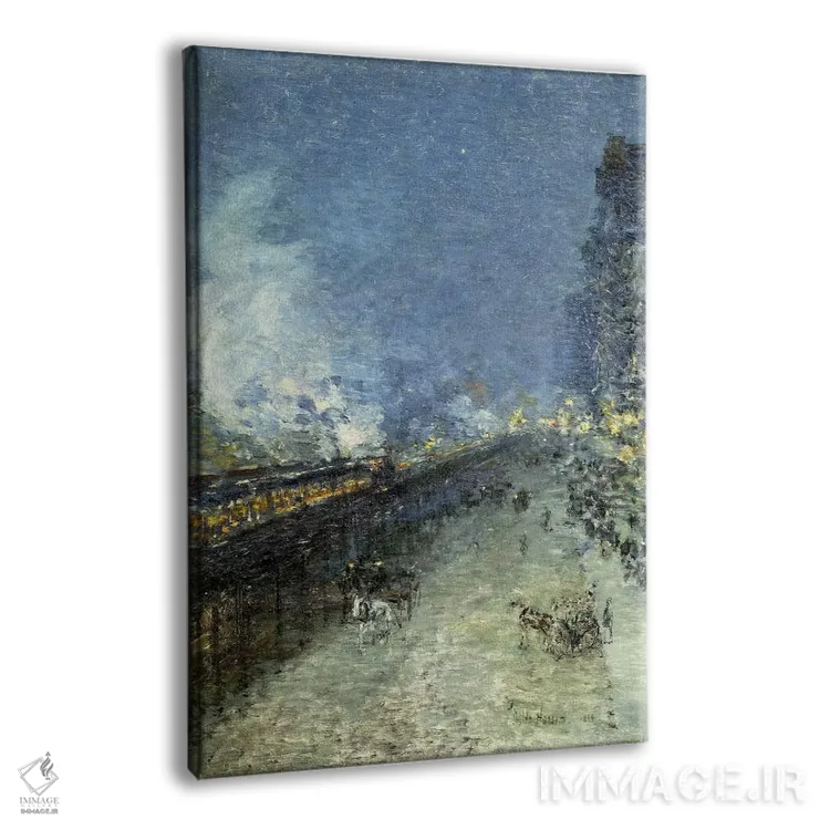 تابلو راهآهن ششم (نیویورک) اثر چایلد هسام (نقاش امپرسیونیست آمریکایی) - نمای پرسپکتیو محصول