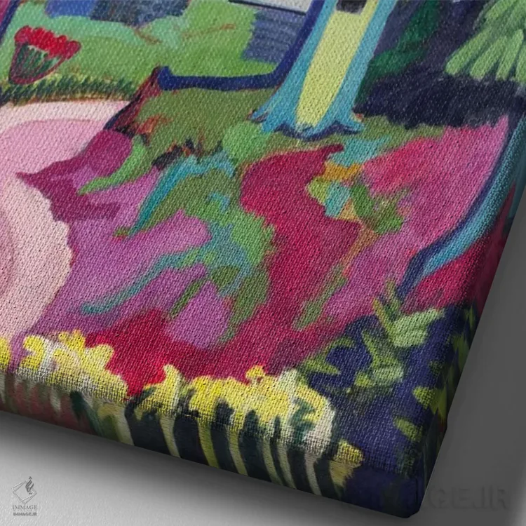 تابلو کوه وحشی اثر ارنست لودویگ کیرشنر (نقاش اکسپرسیونیست آلمانی) - نمای نزدیک بافت بوم