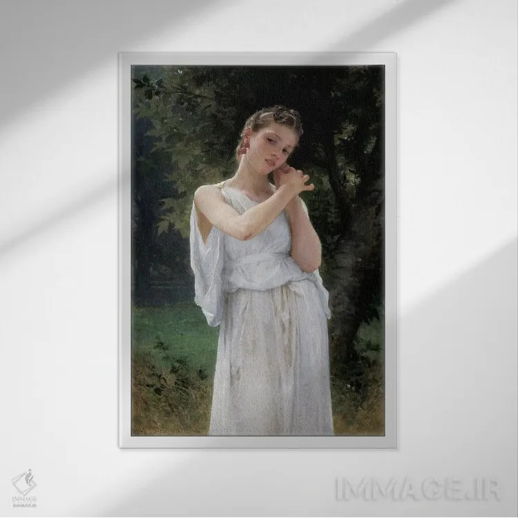 تابلو 1889-90,گوشوارهها، ۱۸۸۹ تا ۱۸۹۰ اثر ویلیام-آدولف بوگرئو (نقاش آکادمیک فرانسوی) - نمای قابدار سفید