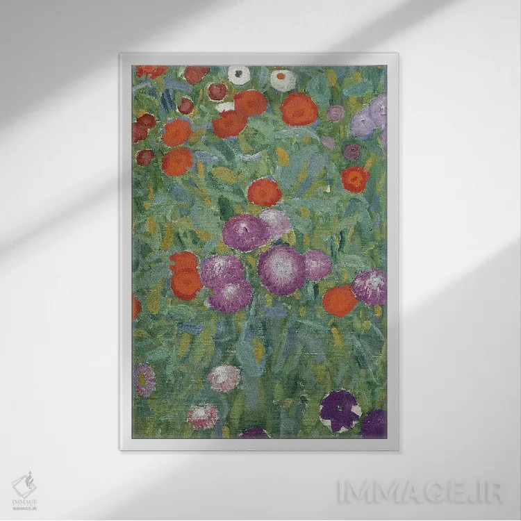 تابلو 1905-07,باغ گل، ۱۹۰۵ تا ۱۹۰۷ اثر گوستاو کلیمت - نمای قابدار سفید