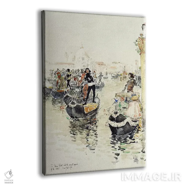 تابلو 1891,مسابقهٔ قایقرانی ونیزی، ۱۸۹۱ اثر چایلد هسام (نقاش امپرسیونیست آمریکایی) - نمای پرسپکتیو محصول