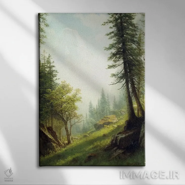 تابلو در میان کوههای آلپ برن اثر آلبرت بیرشتات (نقاش منظره آمریکایی) - نمای روبهرو روی دیوار