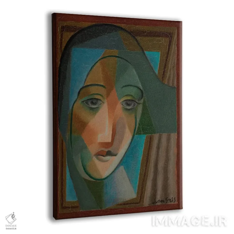 تابلو 1924،سر دلقک (هارلکوین)، ۱۹۲۴ اثر خوان گрис (نقاش کوبیست اسپانیایی) - نمای پرسپکتیو محصول