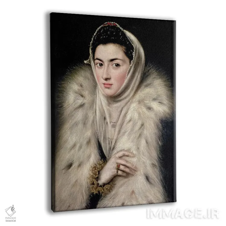 تابلو بانو با شنل خز (مجموعه استرلینگ مکسول، خانه پولاک) اثر ال گرکو (نقاش یونانی-اسپانیایی) - نمای پرسپکتیو محصول