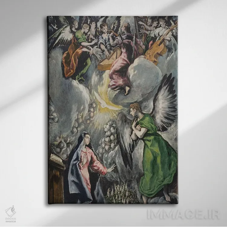 تابلو بشارت (موزه دل پرادو) اثر ال گرکو (نقاش یونانی-اسپانیایی) - نمای روبهرو روی دیوار