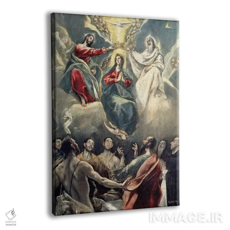 تابلو تاجگذاری مریم مقدس (موزه سانتا کروز) اثر ال گرکو (نقاش یونانی-اسپانیایی) - نمای پرسپکتیو محصول