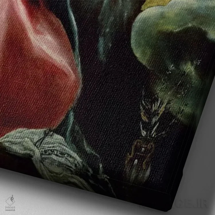 تابلو بشارت، حدود ۱۵۷۵ (مجموعه خصوصی) اثر ال گرکو (نقاش یونانی-اسپانیایی) - نمای نزدیک بافت بوم