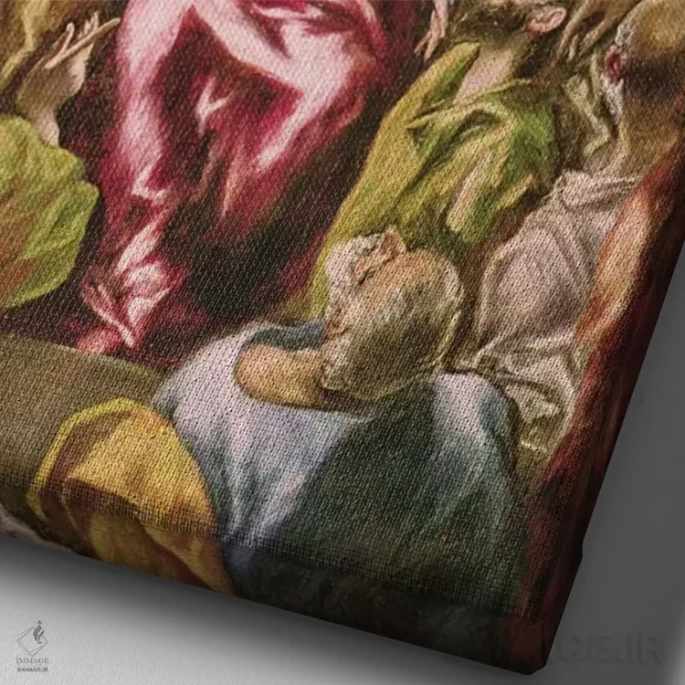 تابلو عید پنطیکاست، حدود ۱۶۰۴-۱۶۱۴ اثر ال گرکو (نقاش یونانی-اسپانیایی) - نمای نزدیک بافت بوم