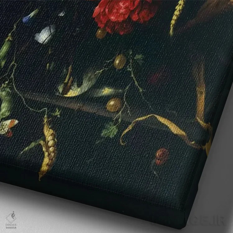 تابلو طبیعت بیجان اثر یان داویدز د هیم (نقاش هلندی) - نمای نزدیک بافت بوم