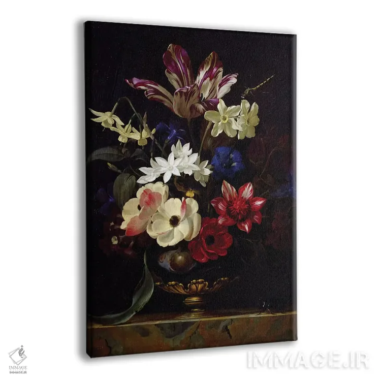 تابلو طبیعت بیجان با گلها اثر ویلم فان الست (نقاش هلندی دوره باروک) - نمای پرسپکتیو محصول