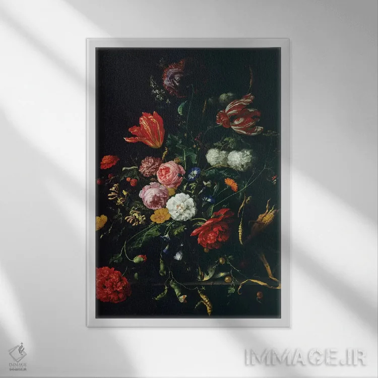 تابلو طبیعت بیجان اثر یان داویدز د هیم (نقاش هلندی) - نمای قابدار سفید