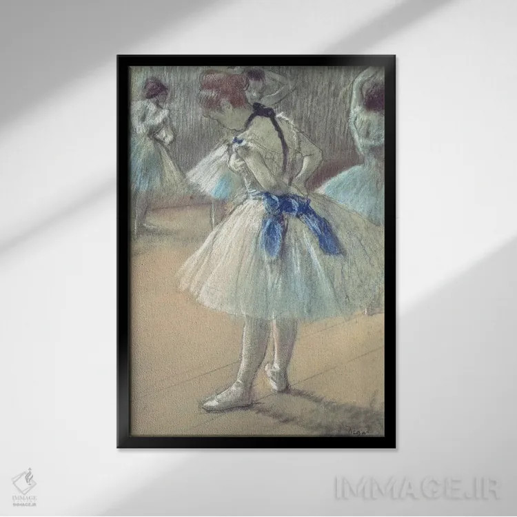 تابلو رقاص اثر ادگار دگا (نقاش و مجسمهساز فرانسوی) - نمای قابدار مشکی