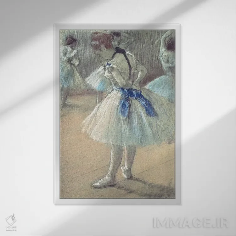 تابلو رقاص اثر ادگار دگا (نقاش و مجسمهساز فرانسوی) - نمای قابدار سفید