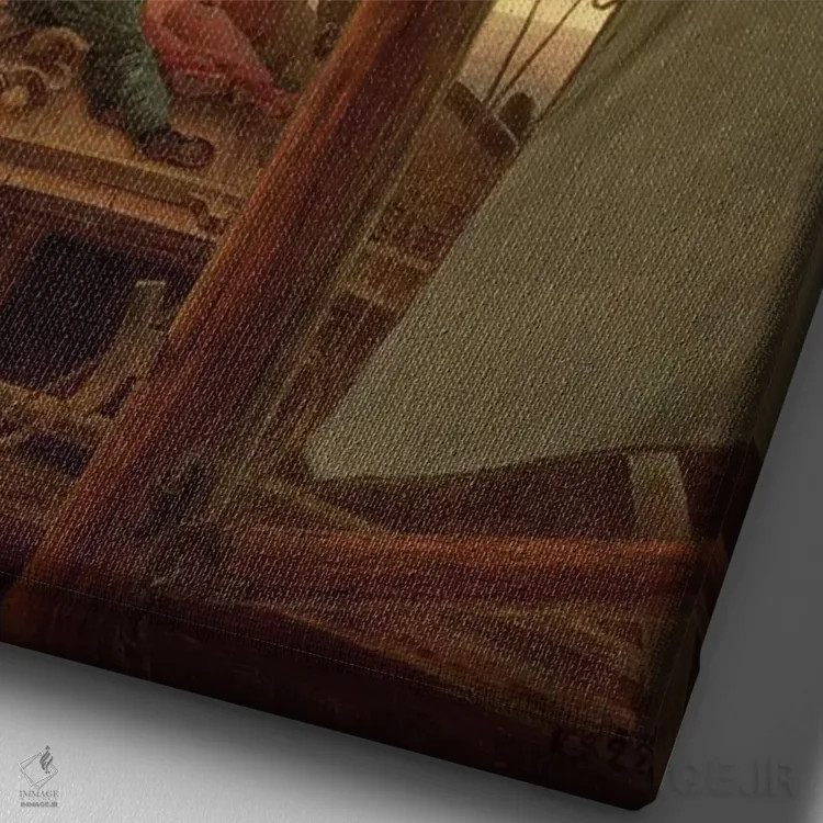 تابلو بر عرشه یک کشتی بادبانی، ۱۸۱۹ اثر کاسپار داوید فریدریش (نقاش رمانتیک آلمانی) - نمای نزدیک بافت بوم