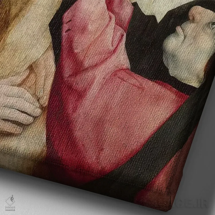 تابلو تمسخر مسیح (تاجگذاری با خار)، حدود ۱۴۹۰-۱۵۰۰ اثر هیرونیموس بوش - نمای نزدیک بافت بوم