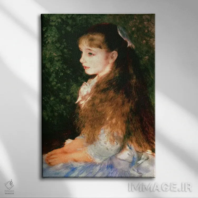 تابلو پرتره دوشیزه ایرن کاهن دانورس، ۱۸۸۰ اثر پیر-اوگوست رنوار - نمای روبهرو روی دیوار